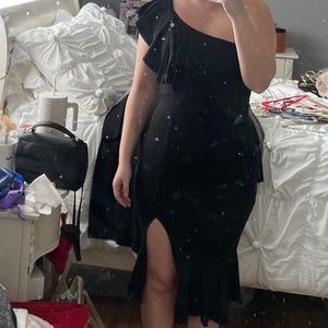 Black one shoulder dress